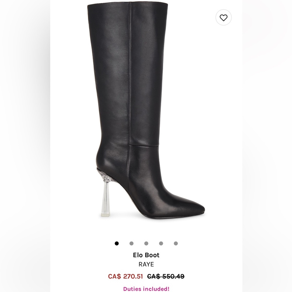 Revolve Raye boots black leather wide shaft